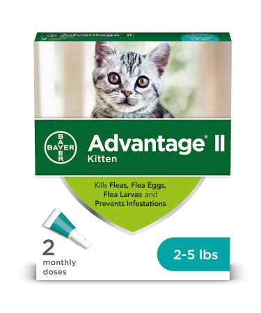 Advantage II Once-A-Month Topical Kills Flea for Kitten, Count of 2, .041 LB