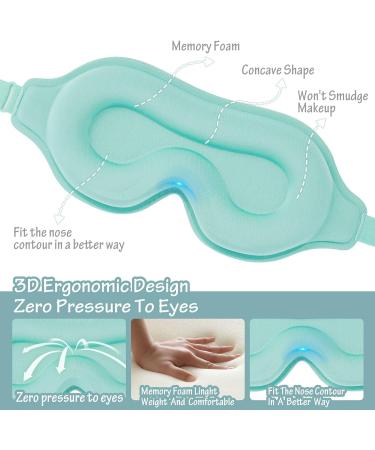 2 Pack 3D Contoured Sleep Mask for Men and Women - 100% Light Blocking, Adjustable Strap - Ideal for Travel/Shift Work - Black+Blue - Buy Online on GoSupps.com