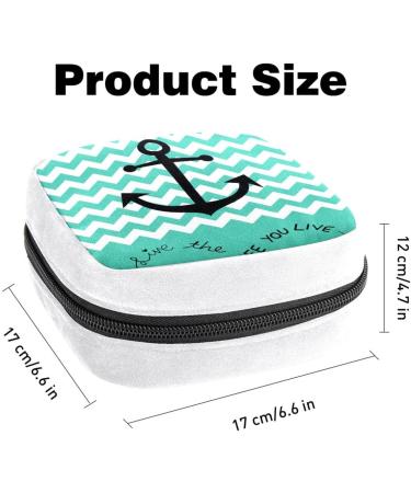 Sanitary Napkin Storage Bag | Period Tampon Makeup Pad Pouch | Anchor & Green Stripe Color - Buy Online on GoSupps.com
