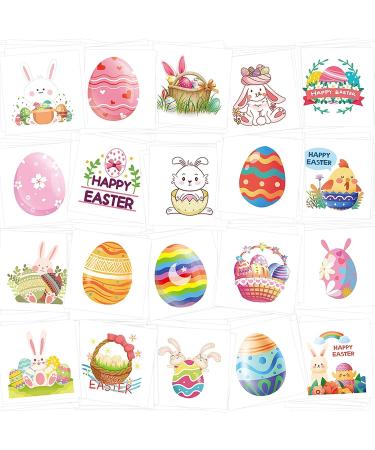 Easter Bunny Temporary Tattoos for Kids - 140Pcs Party Favor Stickers - Buy Online on GoSupps.com