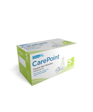 Carepoint Diabetic Insulin Pen Tips 31G x 5mm (100 Pcs/Box) by GlucoRX