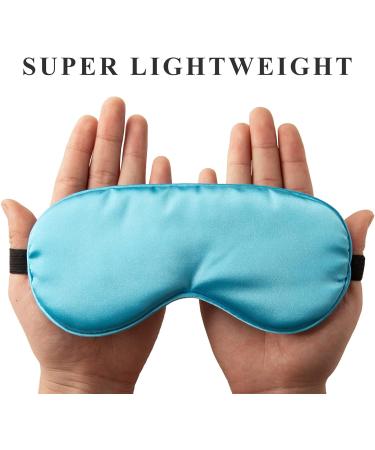 Silk Satin Sleep Mask for Women Men - Adjustable Strap, Sky Blue - Buy Online on GoSupps.com