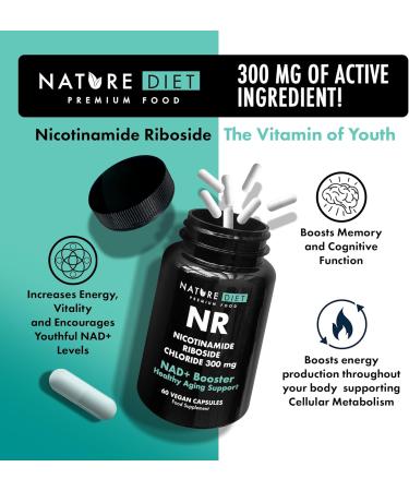 Nature Diet NR - 300mg Nicotinamide Riboside - NAD+ Booster - 60 Vegan Capsules - Supports Healthy Aging - Buy Online on GoSupps.com