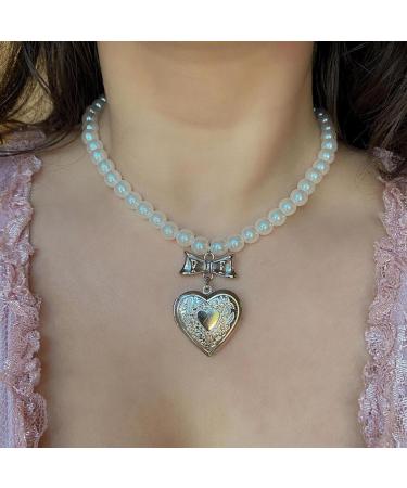 Oralgos Vintage Heart Loop Necklace - Fashionable Collarbone Chain & Pearl Choker | Statement Jewelry for Every Occasion - Buy Online on GoSupps.com