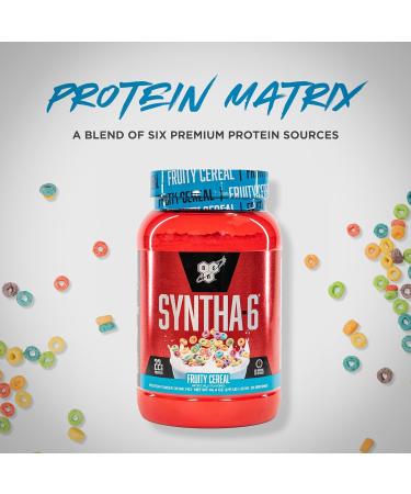 Syntha-6 Whey Protein Powder | High Protein Whey Protein Concentrate Whey Protein isolate Milk Protein Isolate & Micellar Casein | 22g Protein 10g EAAs Essential Amino Acids | 2.91LB 28 Servings (Fruity Cereal) Fruity Cereal 28 Servings (Pack of 1) - Buy Online on GoSupps.com