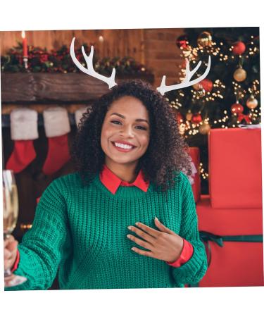 Toyvian 2 Pairs Christmas Flocked Antlers Headbands Hair Clips Diy Hair Accessories Handmade Diy Materials Hair Clasp Material Xmas Decor Diy Supplies Charm White Artificial Flocking - Buy Online on GoSupps.com