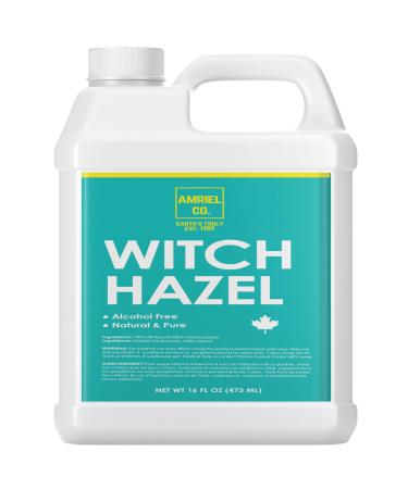 Witch Hazel (16oz) | Alcohol-Free Skin Toner Non-Toxic and Pure| Great Colorless & Odorless | Natural Astringent to Soothes Skin| Cleansing Agent Bottled in Canada| Multiple Uses| Amriel Co.