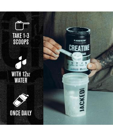 Jacked Factory Creatine Monohydrate Powder 425g (Unflavored 85 Servings) Flavored Creatine Monohydrate Powder 578g (Blue Raspberry 85 Servings) - Buy Online on GoSupps.com