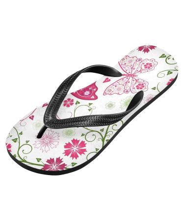 Shop Mnsruu Floral & Butterfly Motif Flip-Flops | XXL Sizes for Home Hotel Spa & Travel | Comfortable Unisex Footwear - Buy Online on GoSupps.com