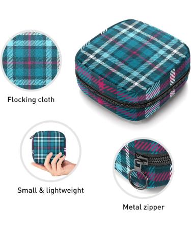 Women's Bonds Blue Scottish Plaid Portable Period Kit - Storage Pockets Holder for Feminine Products - Buy Online on GoSupps.com