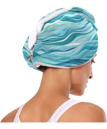 Sea Wave Hair Towel 2 Pack - Super Absorbent Quick Dry Hair Turbans for Women & Girls | Ideal Travel Hair Drying Solution - Buy Online on GoSupps.com