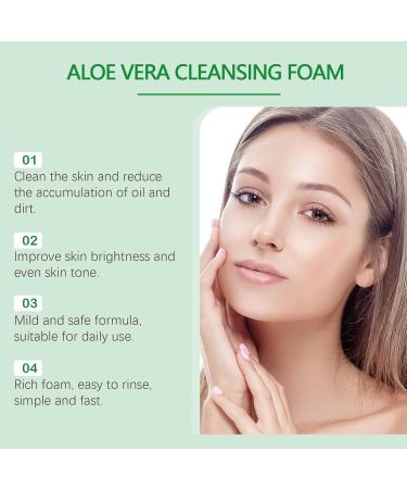 Mousse Nettoyante Visage L'aloe Vera - Nettoie En Profondeur Et Douceur Les Pores Hydrate Contr le Le S bum Ne Resserre Pas Illumine Uniformise Teint(1PCS) 1 g (Lot de 1) - Buy Online on GoSupps.com