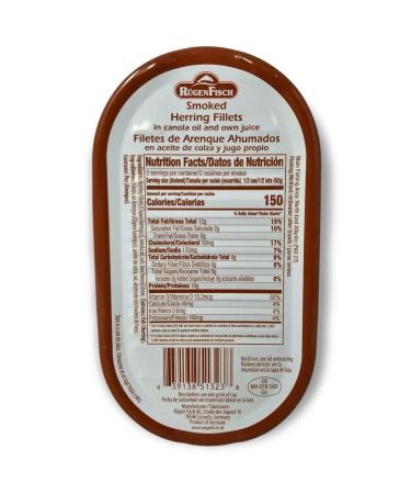 Rugenfisch Smoked Herring Fillets 6.7 oz (10 Pack) - Premium Quality Filets de Hareng Fumes - Pack of 10 Fillets for Delicious Meals - Buy Online on GoSupps.com