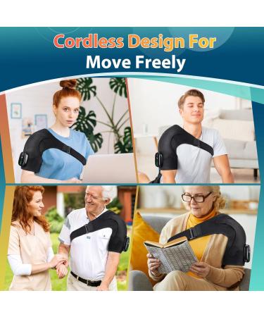 Shoulder Heating Pad Heated Shoulder Wrap with Massage Heated Shoulder Brace for Shoulder Vibration Cordless Shoulder Heating Pads Shoulder Massager with Heat Black - Buy Online on GoSupps.com