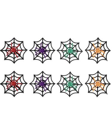Lurrose 8Pcs Halloween Hair Clips Glitter Spider Web Hair Barrettes Gothic Punk Rock Hairpins Novelty Hair Accessory for Women Girls Halloween Party Favors Supplies