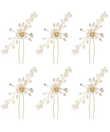 CIEHER Bridal Hair Accessories Pearl & Crystal Wedding Hair Pins for Brides Accessories Bride Pearl Hair Pins Silver Hair Piece Bridal Flower Hair Accessories for Women and Girls Style 1