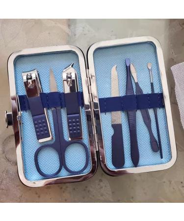 1 Set of Nail Clippers Kit Nail Grooming Kit Manicure Set for Men and Boys As a Gift for Nail Care(7 PCS Blue) - Buy Online on GoSupps.com