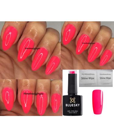 Bluesky GEL NAIL POLISH PINK Shocking Pink Bright SUMMER Pink A113 CABERET Nail UV LED Soak Off 10ml