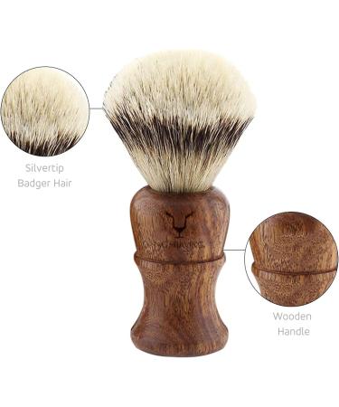 Jag Shaving Razor Brush - Premium Silvertip Roof Hair Sustainable Wooden Handle - Perfect for an Eco-Friendly Shave - Buy Online on GoSupps.com