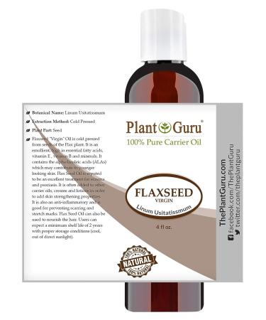 Flaxseed Oil 4 oz Virgin Unrefined Cold Pressed | 100% Pure Natural Carrier for Skin, Body & Face - Ideal for Psoriasis, DIY Creams, Lotions, and Lip Balms - Buy Online on GoSupps.com