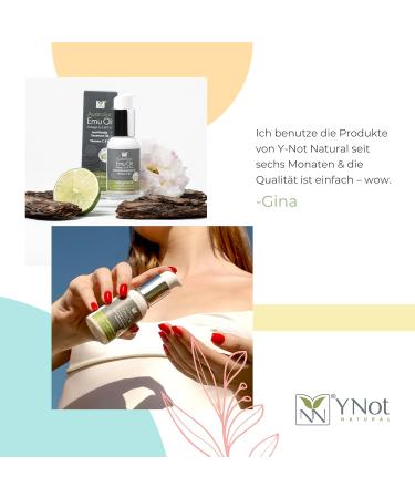 Buy Y-Not Natural Australian Emu Oil with Vitamin E & C - 50mL Skin Brightener Serum for Face & Body | Reduce Aging Spots & Sun Damage | Antioxidant with Omega 3 6 9 & Essential Oils - Buy Online on GoSupps.com