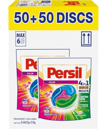 Buy Persil Color 4in1 Discs (100 Wash Loads) - Deep Clean Plus Technology Bright Colors & 92% Biodegradable Ingredients - International Shipping Available - Buy Online on GoSupps.com