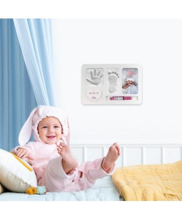 Baby Footprints Frame Perfect Gift for Newborn Baptism and Birthdays | Adaptable Picture Frames with Slit for Birth Band - Buy Online on GoSupps.com