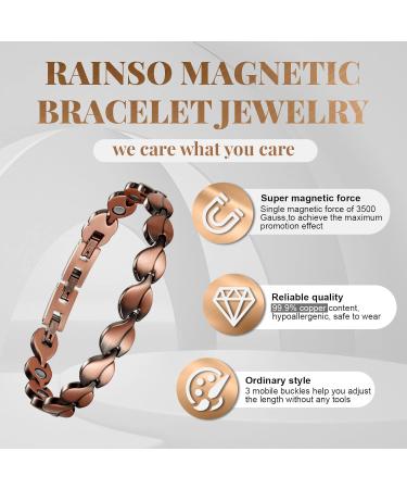 Rainso Elegant Women's Pure Copper Magnetic Therapy Bracelet - Healthy Magnetic Field Wellness Gift - Buy Online on GoSupps.com