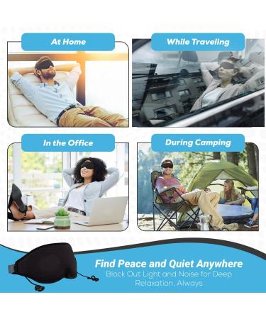 ZenShade Blackout Sleep Mask with Ear Plugs | Ultimate Comfort & Total Light Rejection | Adjustable Eye Mask for Better Sleep - Buy Online on GoSupps.com