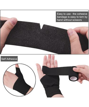 BQTQ 120 Rolls Self Adhesive Bandage Wrap - 2 Inch Black Athletic Tape for Sports & Vet Use Ideal for Wrist & Ankle Sprains - Buy Online on GoSupps.com