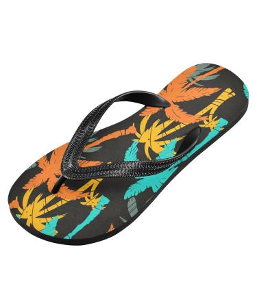 Mnsruu Tropical Coconut Palm Blossom Flip Flops - XXL Multi-Color Sandals for Men & Women | Perfect for Home Hotel Spa & Travel - Buy Online on GoSupps.com