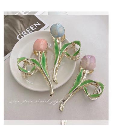 Tulip Hair Claw Clip Set - 3PCS Metal Flower Shark Clips for Women and Girls - Buy Online on GoSupps.com
