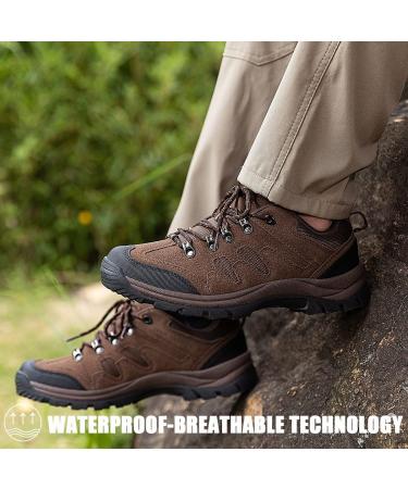 CC-Los Men's Waterproof Hiking Shoes 10.5 Brown | Lace-Free & Lightweight | Size 8-13 | All Day Comfort | 2-Way Closure - Buy Online on GoSupps.com
