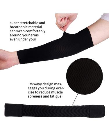 Cooraby 6 Pair Arm Slimming Shaper Wrap - Compression Sleeve for Fitness, Tone and Shape - Black/Beige - Buy Online on GoSupps.com