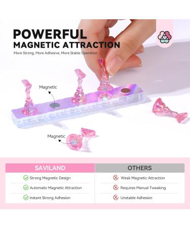 SAVILAND 15pcs Nail Stand Set - Strong Magnetic Fake Nail Holder & Iridescent Acrylic Display for Press On Nails - Perfect for Home DIY Nail Art - Buy Online on GoSupps.com