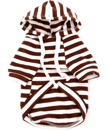 Zweitea Striped Hoodie Shirts for Small & Medium Dogs - Soft Short Sleeve Pet Sweatshirt & Jacket - Buy Online on GoSupps.com