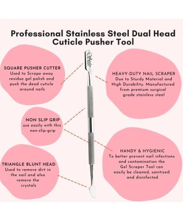 Professional Stainless Steel Dual Head Cuticle Pusher Tool UV Gel Polish Soak Off Remover Tool Nail Art Cuticle Trimmer Double-ended Stainless-Steel Manicure Tool By Sizler Beauty - Buy Online on GoSupps.com