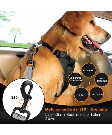Eyin 3 in 1 Dog Seat Belt - Reflective Elastic Nylon for All Breeds | Adjustable 90cm Dog Car Restraint - Buy Online on GoSupps.com