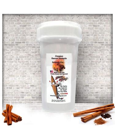 350 Count Cinnamon Flavored Toothpicks with Reusable Plastic Pop Top-FBA