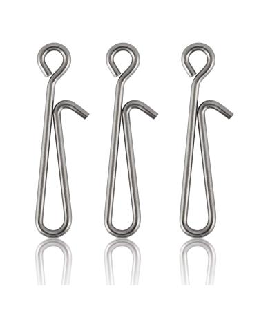 Dr.Fish 50 Pack Fishing Clips Quick Change Stainless Steel Speed Clips Fast Snaps Quick Change Fishing Snaps Hanging Clips Crankbait Snaps Lure Clips Connector Freshwater Downward Opening #1-22LB