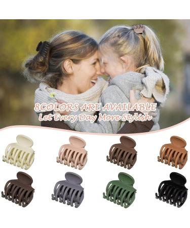 8PCS Matte Medium Claw Clips for Thin to Thick Hair - Strong Hold Double Row Teeth Hair Clips - Cute Jaw Clamps for Short Hair Styling - Neutral Color - Women's Hair Accessories - Buy Online on GoSupps.com