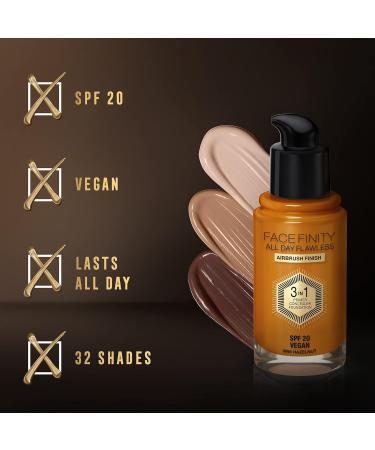 Max Factor Facefinity 3-in-1 All Day Flawless Foundation SPF 20 in Hazelnut and Tawny - 30 ml (Pack of 1) - Buy Online on GoSupps.com
