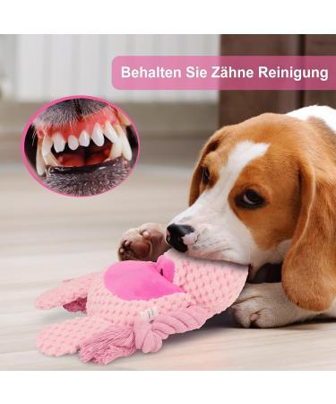 Tonyfy Dog Toys - Interactive Squeaky Plush & Cotton Rope Toys for Small & Medium Dogs - Pink Pig - Buy Online on GoSupps.com