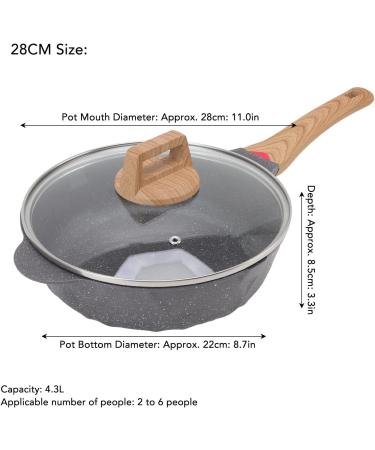 DELURA Frying Pan Skillet Dishwasher Safe Scalding Proof Handle Alloy Skillet Pan for Induction Cooker Gas Stove (Size : 28CM) - Buy Online on GoSupps.com