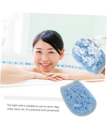 2pcs Exfoliating Gloves for Shower | Double-Sided Loofah | Blue & Pink - Remove Dead Skin & Enhance Your Skincare Routine - Buy Online on GoSupps.com