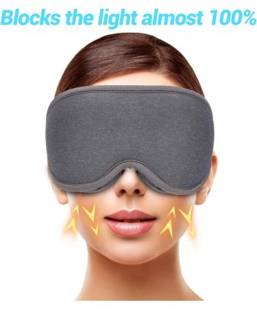 Zurzache Sleep Mask - 3D Comfort Ultra Soft Eye Shade Cover for Women Men - Perfect Light Blockout - Great for Travel, Sleeping, Shift Work - Grey - Buy Online on GoSupps.com
