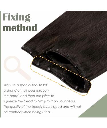 Laavoo Microring Hair Extensions - 12-Inch Real Brown Hair Tresses with Micro Beads - Invisible Weft - Darkest Brown 50g #2 - Buy Online on GoSupps.com