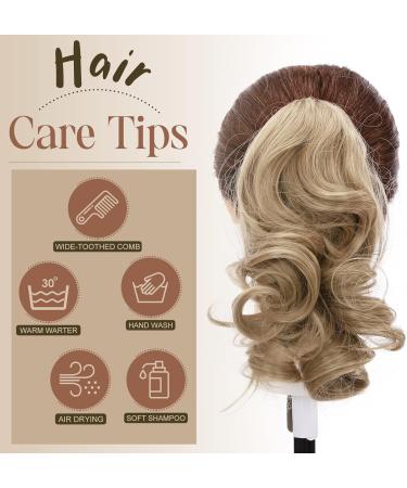 TESS Claw Clip in Ponytail Hair Extensions 12 Inches Curly Wavy Ponytail Extension #24 Natural Blonde Hair Extensions Clip in Ponytail Blond for Women 110g - Buy Online on GoSupps.com