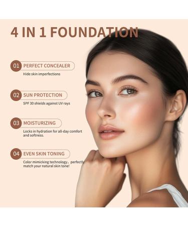 EONFAVE Foundation Color Changing 4in1 Flawless Concealer foundation makeup breathable and light liquid foundation makeup color changing foundation for all skin tones - Buy Online on GoSupps.com