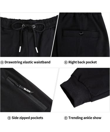 BUXKR Mens Casual Joggers Sweatpants - Black, Size Medium | Ideal for Jogging, Running & Athletic Activities - Buy Online on GoSupps.com